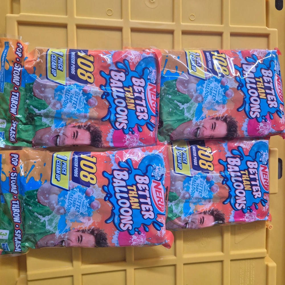 Nerf Better Than Balloons 108 Water Pods 4 Pack Lot Easy Clean Up F8742 New